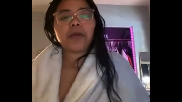 Flexible Latina bbw revealing self flashing in shower robe nude sexy saggy fat cunt big tits and belly